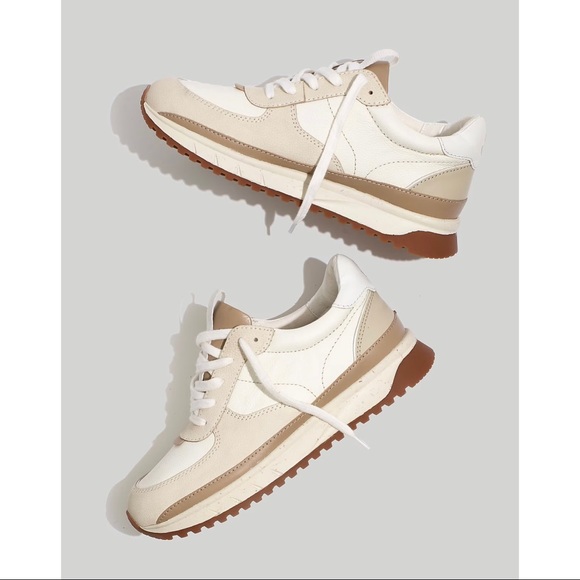 Madewell Shoes - Kickoff Trainer Sneakers in Neutral Colorblock Leather